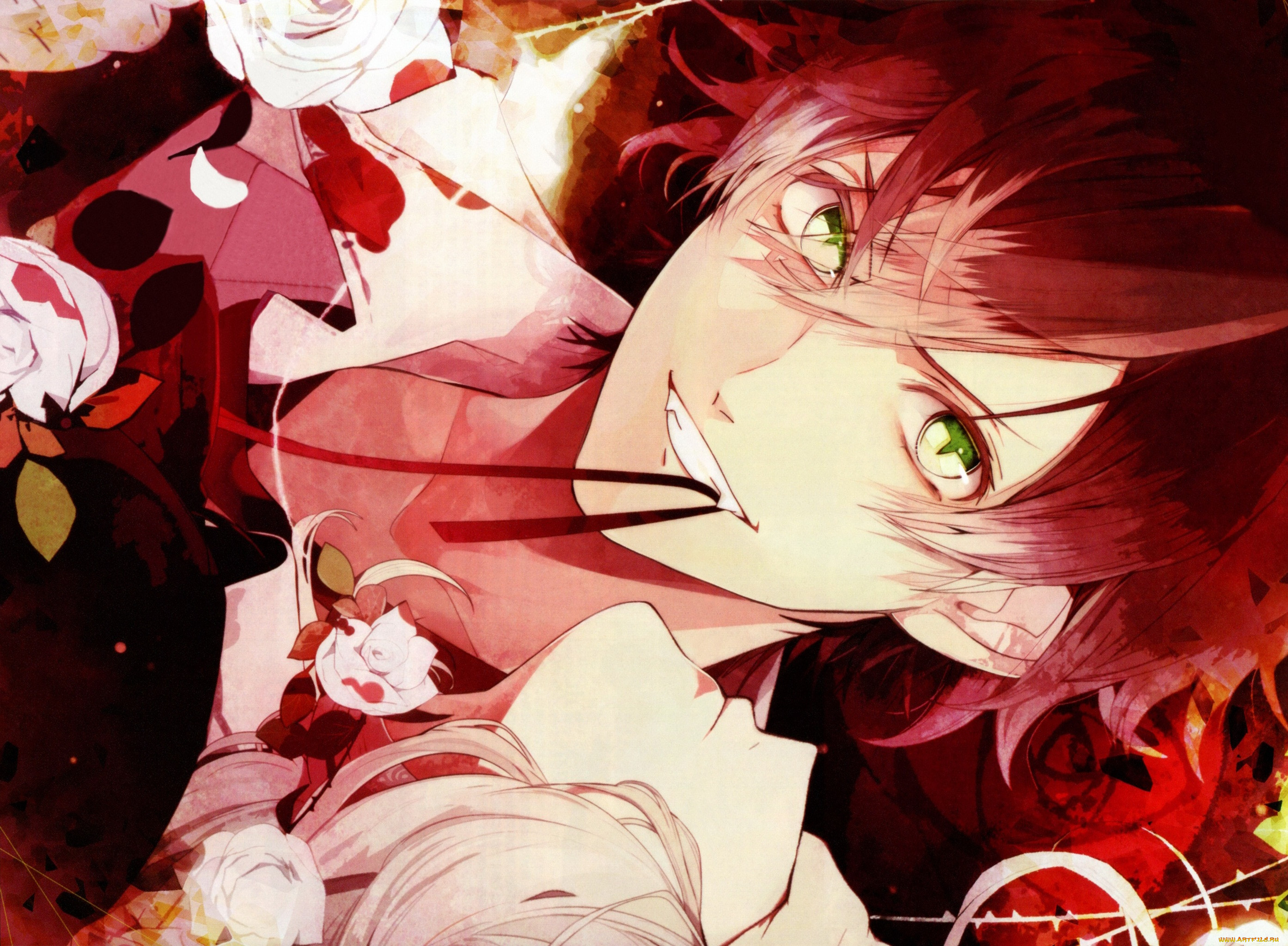 Обои Аниме Diabolik Lovers, обои для рабочего стола, фотографии аниме,  diabolik lovers, вампир, парень, девушка Обои для рабочего стола, скачать  обои картинки заставки на рабочий стол.